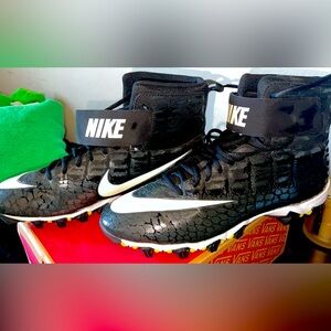 Nike Black and White Football Cleats.